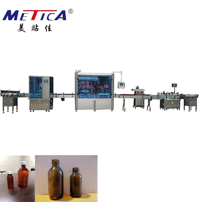 Dây chuyền sản xuất đóng chai xi-rô 100ml-500ml Máy đóng chai tự động