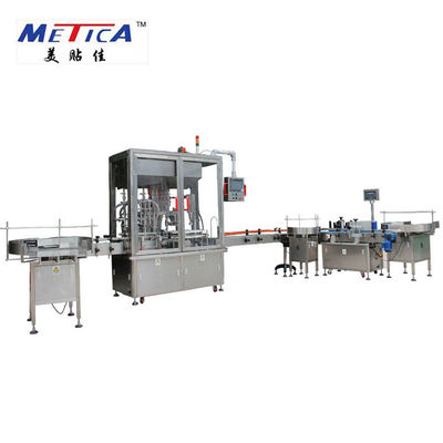 Dây chuyền sản xuất đóng chai xi-rô METICA Máy chiết rót và đóng nắp chai Pet