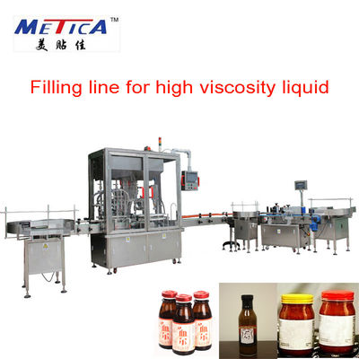 SS316 Dây chuyền đóng chai Pet Máy chiết rót mứt cà chua Chiều dài 9000mm