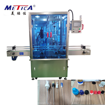 Máy đóng nắp chai chất tẩy rửa 1500BPH Máy đóng nắp tuyến tính với khay nạp nắp
